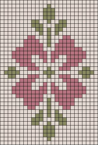 Crochet Rose Tapestry, Small Rose Pixel Art, Crochet Flower Pixel, Floral Grid Pattern, Crochet Graph Patterns Flowers, Crocheted Tapestry Patterns, Floral Tapestry Pattern, Flower Graph Pattern, Floral Pixel Pattern