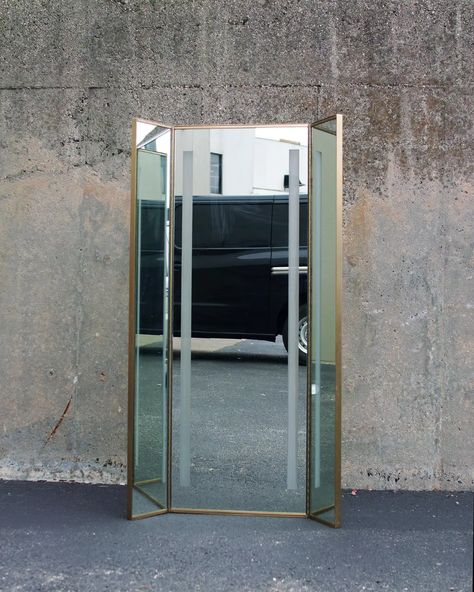 Freestanding Full Length Tri-Fold Dressing Mirror For Sale at 1stDibs 3 Fold Mirror, Tri Fold Mirror Full Length, 3 Way Mirrors, Triple Mirror, Full Mirror, Booth Decor, Folding Mirror, Trifold Mirror, Dressing Mirror