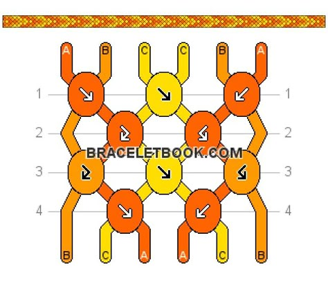 3 Colour Friendship Bracelet Patterns, Bracelet Patterns With 6 Strings, Friendship Bracelets With 6 Strings, 3 Colour Friendship Bracelet, Friendship Bracelets Patterns 6 Strings, Bracelet Patterns 3 Strings, Intermediate Friendship Bracelet Pattern, Friendship Bracelets 6 Strings, Orange Bracelet Pattern