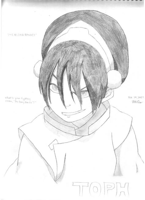 Toph Avatar Drawing, Toph Avatar, Avatar Tattoo, Avatar Ang, Anime Drawing Sketches, Beautiful Sketches, Avatar The Last Airbender Art, Avatar Characters, Sketches Tutorial