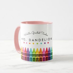 Elementary Teacher Gifts, Rainbow Crayons, Teacher Notepad, Teacher Coffee Mug, Teachers Gifts, Teacher Personalized, Color Crayons, Relationship Gifts, Teacher Christmas Gifts