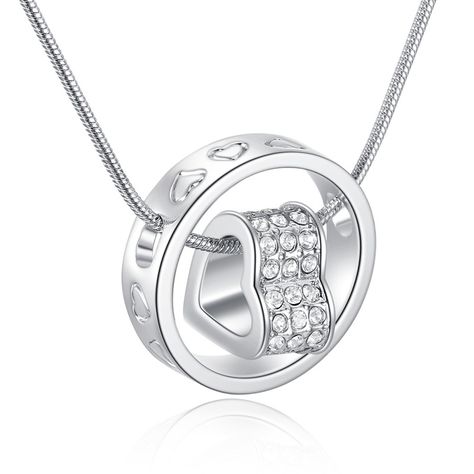 Austrian crystal series fortunes love necklace Cherish life heart pandent necklace 12pcs / Lot free shipping 170518B15 Argentium Silver Jewelry, Diamond Heart Pendant Necklace, Crystal Heart Pendant, Rhinestone Fashion, Chain For Women, Heart Necklace Diamond, Daily Jewelry, Circle Pendant Necklace, Crystal Diamond