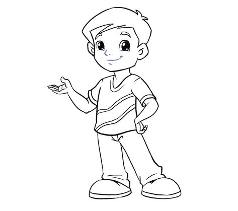 How to Draw Boy: Step 19 Drawing For Biggeners, Boy Outline Drawing, How To Draw Cartoon People, Man Drawing Easy, Boy Drawing Easy, Human Clipart, Boy Cartoon Drawing, Draw Boy