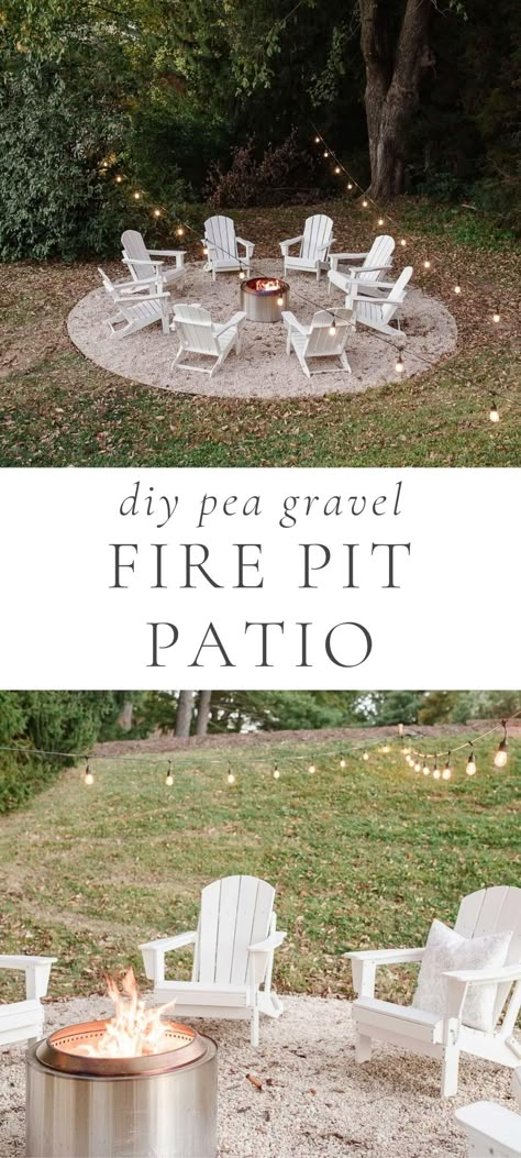 Learn the simplest method to create a DIY fire pit patio – one that you can accomplish in a single weekend! This pea gravel fire pit is a gorgeous, welcoming addition to our backyard. Diy Fire Pit Patio, Pea Gravel Fire Pit, Gravel Fire Pit, Outdoor Fire Pit Area, Pea Gravel Patio, Fire Pit Landscaping, Gravel Patio, Pea Gravel, Fire Pit Area