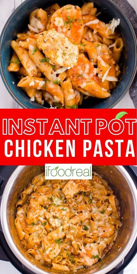 Instant Pot Parmesan Chicken, Instant Pot Chicken Pasta, Chicken Breast Pasta, Parmesan Chicken Pasta, Tomato Sauce Chicken, Zucchini Feta, Instant Pot Pasta Recipe, Chicken Parmesan Pasta, Sauce Chicken