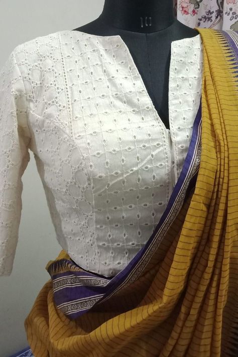 Long Blouse Designs, Lace Blouses, Blouse Designs High Neck, Cotton Saree Blouse Designs, Cotton Blouse Design, New Saree Blouse Designs, Latest Model Blouse Designs, Fashionable Saree Blouse Designs, Ladies Blouse Designs