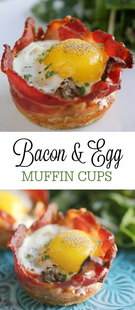 Bacon Egg Muffin Cups, Bacon Egg Muffin, Breakfast Bits, Bacon Egg Cups, Egg Muffins Healthy, Bacon Egg Muffins, Egg Muffin Cups, Bacon Muffins, Easy Breakfasts