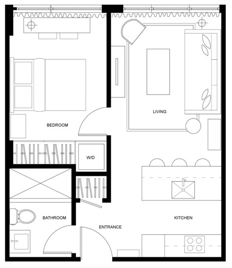 Architectural Trends, Small Apartment Plans, Condo Floor Plans, Studio Apartment Floor Plans, Small Floor Plans, Indian House Plans, Apartment Floor Plan, Indian House, Apartment Floor Plans