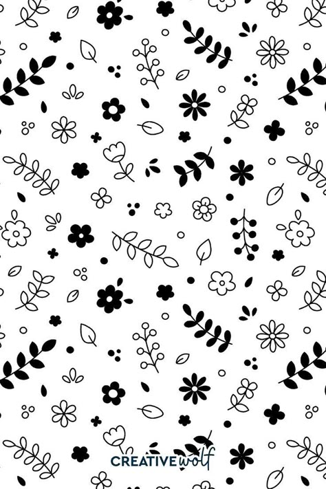 Indulge in the elegance of black and white floral clipart with our minimalist line art prints. These captivating graphics feature intricate floral designs, adding a touch of sophistication to your artistic endeavors. #flowerclipart #blackandwhite #floralart #lineart Flower Doodle Background, Background Doodle Art, Floral Line Art Pattern, Black And White Doodles Simple, Black And White Flower Background, Black And White Flowers Wallpaper, Black And White Flower Wallpaper, Black And White Floral Background, Doodle Flowers Pattern