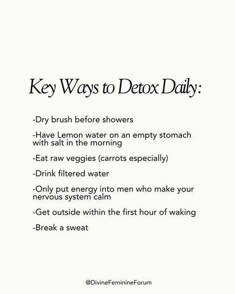 The average person is exposed to more than 700,000 toxic chemicals a day. By detoxing your body, you’re helping your body stay healthy ❤️ Drainage pathways are the “roads” inside your body where toxins are captured, processed and expelled. Detoxification happens through these drainage pathways. So we want to keep those roads from becoming jammed— Here’s how to keep your drainage pathways open, clear and flowing: Exfoliate Drink lemon water Break a sweat Eat root veggies (carrots, broccol... How To Detox Your Body From Toxins, Hormone Healing, Drink Lemon Water, Detoxing Your Body, Hormone Nutrition, Detox Body, دورة شهرية, Body Detoxification, Animal Based