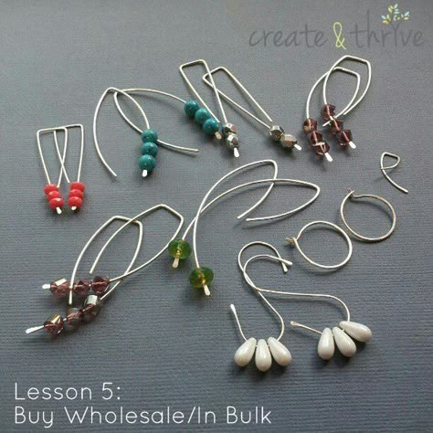 Grow Your Profits Week – Lesson 5 – Buy Wholesale/In Bulk | Create & Thrive Bijoux Fil Aluminium, Wire Jewellery, Diy Wire Jewelry, Earrings Inspiration, Earring Tutorial, Homemade Jewelry, Handmade Wire Jewelry, Work Jewelry, Earring Ideas