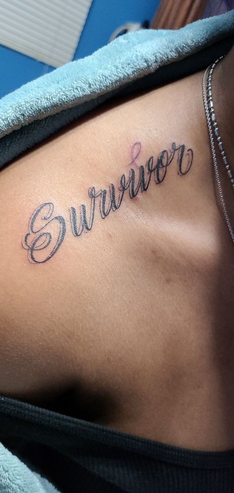 Survivor Word Tattoo, The Word Survivor Tattoo, Tattoo Ideas Survivor, Dv Tattoo Ideas, Tattoos For Domestic Abused Women, Domestic Vilonce Tattoos, Dv Tattoos For Women, Small Survivor Tattoo, Survivor Tattoos