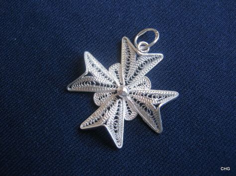 Handmade Sterling Silver Maltese Cross Filigree by TrulyFiligree, $16.00 Malta Cross, Cross With Flowers, Knights Of Malta, Light Weight Jewelry, Maltese Cross, Filigree Pendant, Tree Necklace, Sterling Silver Filigree, Mala Necklace