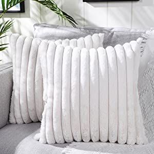 Amazon.com: DEELAND Pack of 2 Faux Fur Plush Decorative Throw Pillow Covers Fuzzy Striped Soft Pillowcase Cushion Covers for Sofa Couch Bedroom 16x16 inch : Home & Kitchen Couch Bedroom, Sequin Cushion, Accent Throw Pillows, 20x20 Pillow Covers, Decorative Throw Pillow Covers, Decorative Throws, Pillow Size, Sofa Pillows, Decorative Pillow Covers