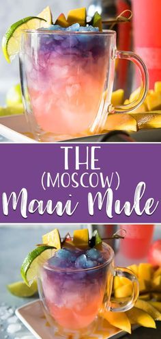 The Maui Moscow Mule puts a tropical twist on the classic cocktail! Trade out vodka for something a little more pink & your drink will be as gorg as a Hawaiian sunset! Maui Mule Recipe, Summer Mules Cocktail Recipes, Summer Time Cocktail, Lover Themed Cocktail, Summer Beach Drinks Alcohol, Summer Drinks Tequila, Summertime Cocktails Alcohol, Anniversary Drinks Cocktails, Spring Mixed Drinks Cocktail Recipes