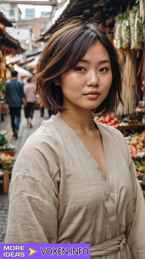 23 Best Haircuts for Round Chubby Faces: Top 23 Styles Rounded Face Short Haircut, Japan Bob Hair, Short Bob For Round Face Shape, Asian Short Hair Color Ideas, Short Hair Big Nose Haircut, Asian Bob Haircut Oval Face, Short Hairstyle Asian Women Round Faces, Best Plus Size Haircuts, Pixie Bob Haircut Round Face