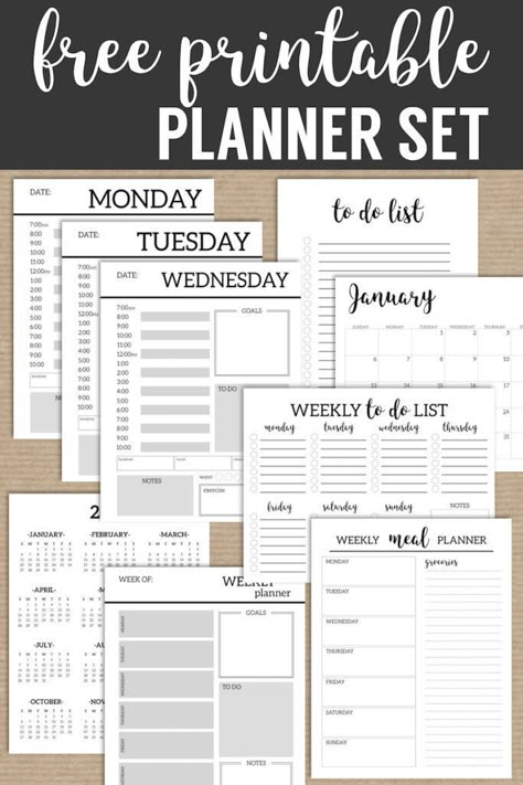 Free Printable monthly planner pages. Meal Planner, weekly planner, daily planner, yearly and monthly calendars, and to do lists. #papertraildesign #planner #plannerpages #mealplanner #todo #todolist #calendar #dailyplanner #weeklyplanner #montlyplanner #plannerset Plan Calendar, Free Printable Monthly Planner, Planer Organisation, Printable Day Planner, Planner Template Printable, Free Printable Planner, To Do Planner, Week Planner, Monthly Planner Template