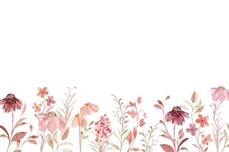 Beautiful wildflower garden with waterco... | Free Vector #Freepik #freevector #floral-background #flower #floral #flower-background Flower Background Horizontal, Flower Background Computer, Watercolor Flower Garden, Desktop Floral Wallpaper, Floral Cover Photo, Floral Background Landscape, Floral Desktop Background, Flower Wallpaper Desktop, Desktop Wallpaper Floral