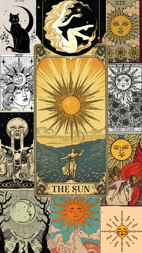 Sun Tarot Card, The Sun Tarot Card, The Sun Tarot, Tarot Cards Art, Cards Art, Cute Wallpaper Backgrounds, Sun And Moon, Tarot Card, Sun Moon