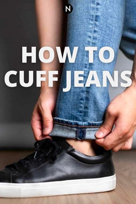 If your jeans are too long, you can hem or cuff them. There are also many other reasons to cuff your jeans. Some are functional, while others are for looks. You may want to show off your shoes, have a tapered look, or keep your pants from getting dirty. Cuffing your jeans is a practical and fashionable way to shorten your jeans. Jeans Are Too Long, Mens Cuffed Pants, Mens Cuffed Jeans, Tapered Jeans Men, Cuff Jeans, Mens Fashion Wear, Cuffed Jeans, Cuffed Pants, Tapered Jeans