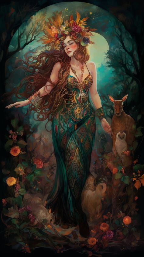 Goddess of Earth created with AI by Amanda Church Gaia Goddess Wallpaper, Goddess Of Nature Fantasy Art, Autumn Goddess Art, Earth Mother Aesthetic, Spring Goddess Art, Mother Earth Art Sacred Feminine, Mother Earth Wallpaper, Spiritual Art Goddesses, Earth Goddess Tattoo Divine Feminine