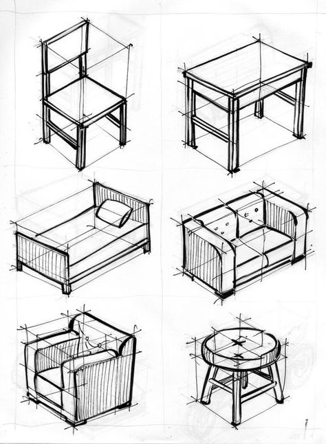 3d Perspective Drawing Interior, Two Point Interior Perspective Drawing, Architecture Drawing Furniture, Perspective Drawing Exercise, Architecture Sketch Exercise, Drawing Exercises Architecture, Architecture Drawing Exercise, Perspective Exercises Drawing, 2 Point Perspective Furniture