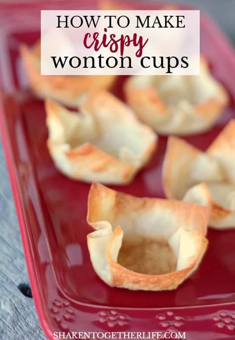 If you want to up your appetizer game, learn how to make wonton cups! These crispy wonton cups are so versatile and can be stuffed with lots of delicious fillings! Wonton Muffin Tin Recipes, Wonton Wrapper Recipes Appetizers, How To Make Wontons, Wonton Wrapper Recipes, Fruit Salad With Yogurt, Crispy Wonton, Wonton Cups, Won Ton, Wonton Recipes