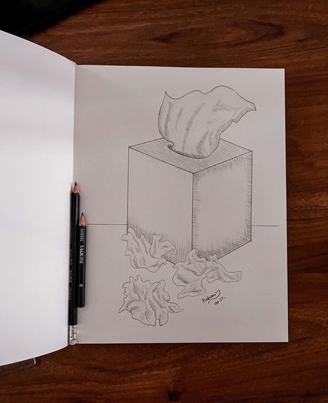 Tissue Box Illustration, Tissue Box Drawing, Box Of Tissues, Box Drawing, Want To Draw, Art Class, Tissue Boxes, Art Classes, Traditional Art