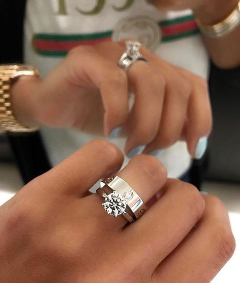 Love this idea! Cartier Love Band, Cartier Wedding Bands, Cartier Wedding Rings, Cartier Love Ring, Luxury Vehicles, Cool Wedding Rings, Beautiful Wedding Rings, Love Band, Cartier Love