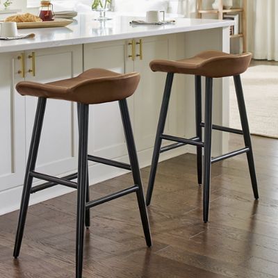 Leather swivel bar stools