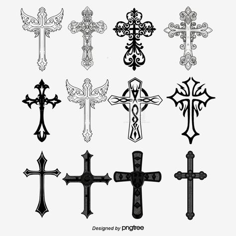 Different Crosses Design, Grunge Cross Drawing, Gothic Rosary Tattoo, Chrome Cross Drawing, Cross Drawing Aesthetic, Gothic Cross Design, Cross Y2k Drawing, Cross Y2k Tattoo, Goth Cross Drawing