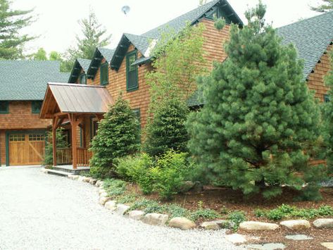 Mountain Home Landscaping, Mountain Landscaping, Cabin Landscaping, Cabin Landscape, House Garden Landscape, Lake Landscaping, Cabin Garden, Natural Landscaping, Privacy Landscaping