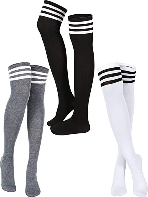 Thigh High Socks Outfit, High Socks Outfits, Socks Thigh High, Striped Tube Socks, Sock Outfits, Over The Knee Socks, Thigh High Socks, Thigh High Stockings, Knee Socks