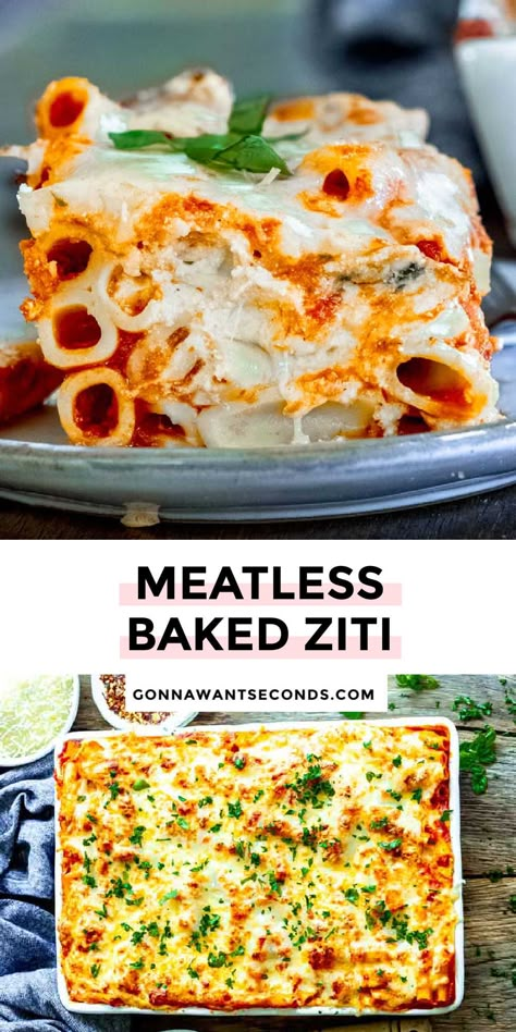 Vegetarian Baked Ziti, Meatless Baked Ziti, Easy Beginner Recipes, Cheesy Baked Ziti, Italian Pasta Bake, Baked Ziti With Ricotta, Baked Ziti With Sausage, Weeknight Pasta, Easy Baked Ziti