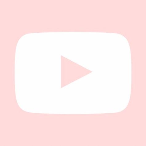 Cute App Logos, Cute Youtube Icon Pink, App Icon Ideas Inspiration, Pink App Icons Youtube, Pink Logos Apps, Youtube Pink Logo, Ios 16 Icons Pink, Cute Pink Icons For Apps, Pink And White Icons For Apps