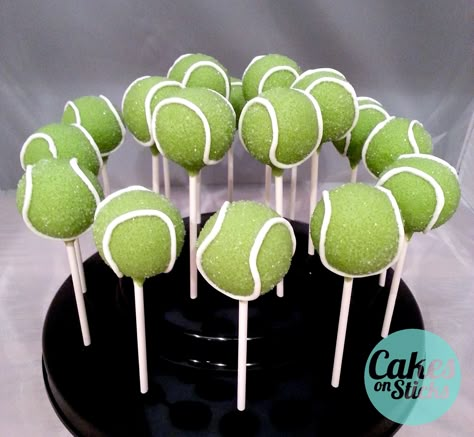 tennis ball cake pops Golf And Tennis Theme Party, Tennis Cake Pops, Tennis Ball Cake Pops, Tennis Cake Ideas Birthdays, Tenis Party, Tennis Ball Cake, Tennis Cakes, Tennis Cupcakes, Tennis Senior Night