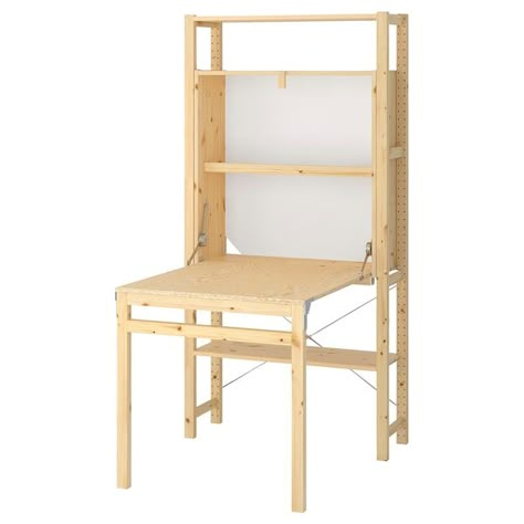 IVAR Shelving unit w tbl/cabinets/shlvs, pine, 102x11 3/4-41x70 1/4" - IKEA Norden Gateleg Table, Ivar Regal, Painted Table Tops, Multifunctional Room, Side Units, Table Ikea, Ikea Catalog, Ikea Ivar, Ikea Shelves