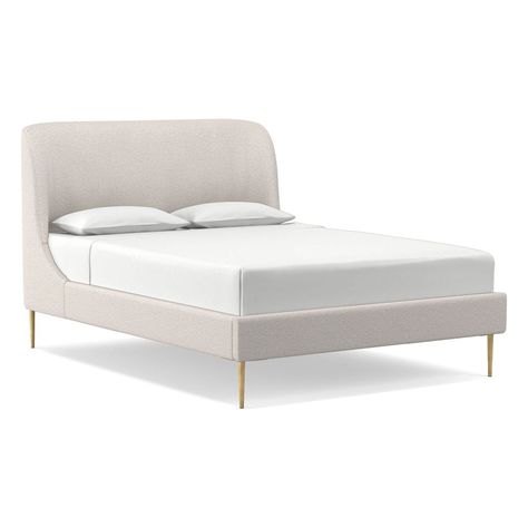 Lana Upholstered Bed | West Elm Lana Upholstered Bed, Upholstered Bed King, Reclaimed Wood Beds, Modern Upholstered Beds, West Elm Bedding, Bed King, Bed Queen, Crown Heights, Leather Bed