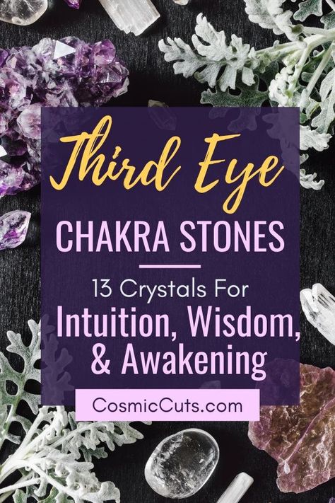 Crystals For Third Eye Chakra, Third Eye Chakra Crystals, Third Eye Crystals, Crystals For Zodiac Signs, Chakras Blocked, Crystal Combos, Crystals For Zodiac, Holistic Aesthetic, Simple Witchcraft