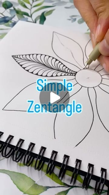 Zen Tangle Leaves, Zentagle Drawing Easy Step By Step, Thank You Art, Zentangle Flowers Step By Step, Zentangle Art Flowers, Zentangle Tutorial Step By Step, Zentangle Art Beginners, Zentangle Art Easy, Small Flower Drawings