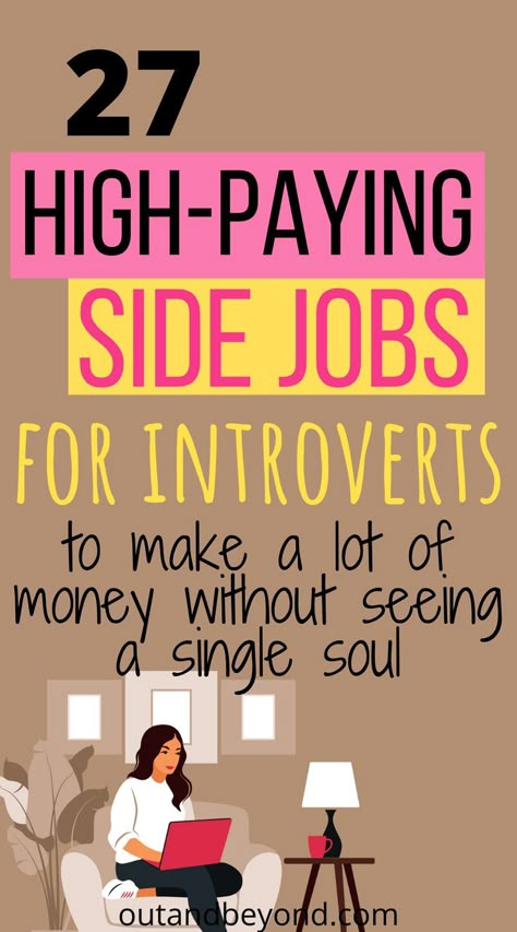 The best side hustle ideas for introverts who need to make extra cash from home without having to see or talk to anyone. Side Hustle Money, Earn Extra Money Online, Hustle Money, Work From Home Careers, Easy Online Jobs, No Phone, Job Advice, Earn Money Online Fast, Easy Money Online