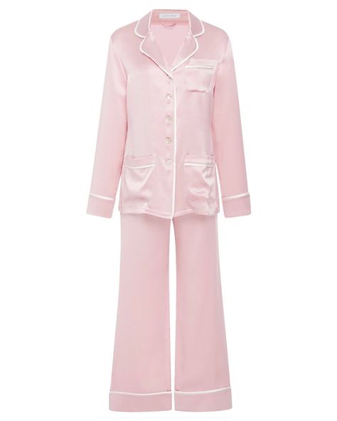 Shop Pajamas for Spring 2017 | InStyle.com Silk Pink Pj, Pink Silk Pyjamas, Silk Pajamas Pink, Cute Pink Pyjamas, Victoria Secret Silk Pajamas, Pink Silk Pjs, Pajamas Polyvore, Coquette Wardrobe, Silk Pijamas