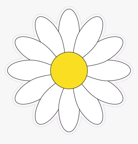 Daisy Images Flower, Flower Vector Image, Flower Illustration Simple, Daisy Flower Illustration, Daisy Template, Daisy Vector, Daisy Flower Sticker, Flor Vector, Daisy Printable