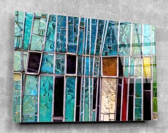 Painting On Objects, Sea Glass Art Ideas, Stone Mosaic Art, Teal Bedroom Decor, Piano Lounge, Patio Wall Art, Abstract Mosaic Art, Blue Couch Living, Blue Couch Living Room