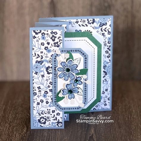 Countryside Corners, Designer Paper Cards, Fancy Fold Card Tutorials, Paper Crafts Card, Birthday Cards For Women, Frame Card, Shaped Cards, Designer Paper, Fancy Fold Cards