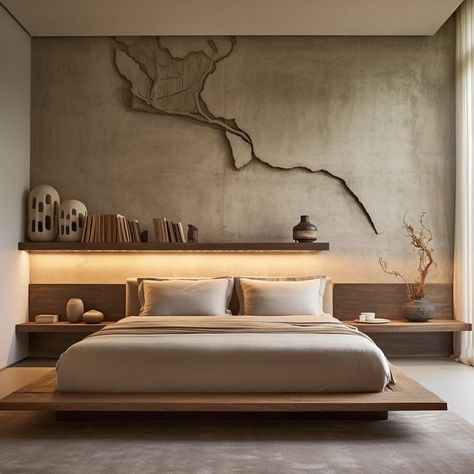 Bedroom Japanese Style Modern, European Bedroom Design, Modern Balinese Interior, Japandi Bedroom Interior Design, Modern Japanese Bedroom, Japan Bedroom, Interior Organic, Asian Inspired Bedroom, Japanese Style Bedroom