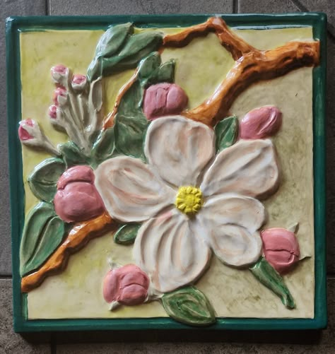 How I Make a Plaster Mold for My Relief Ceramic Art Tiles – Mendocino Tileworks Bas Relief Art, Apple Tree Blossoms, Relief Ceramic, Ceramic Wall Art Tiles, Tree Blossom, Accent Tiles, Frame 3d, Symbol Of Life, Ceramic Art Sculpture