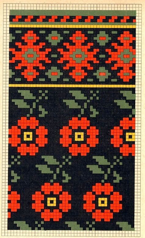 Folk knitting fair isle flower floral chart etno Punto Fair Isle, Motif Fair Isle, Fair Isle Chart, Mochila Crochet, Fair Isle Knitting Patterns, Fair Isles, Tapestry Crochet Patterns, Loom Bands, Mittens Pattern