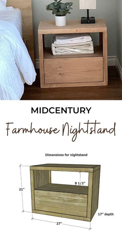 Shanty 2 Chic Nightstand, Bedside Table Plans Diy, How To Build A Bedside Table, Diy Wooden Nightstand Simple, Homemade Bedside Table Night Stands, Bedside Diy Table, Hardwood Nightstand Plans, Anna White Nightstand Plans, Make Your Own Nightstand