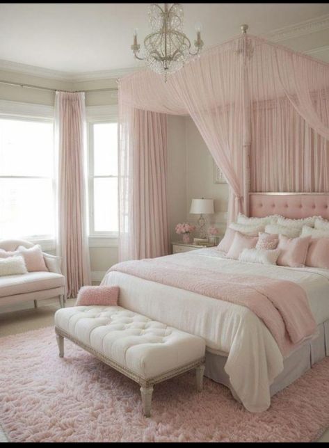 Pink Bedroom Decor, Pink Room Decor, Pink Bedrooms, Girly Room, Bedroom Refresh, Dream Room Inspiration, Pink Bedroom, Room Makeover Bedroom, Pink Room